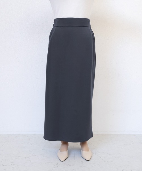 【3/26迄 限定価格】BEIGE. ネイビー タイトスカート ウォッシャブル】ナチュラルリネンストライプタイトスカート