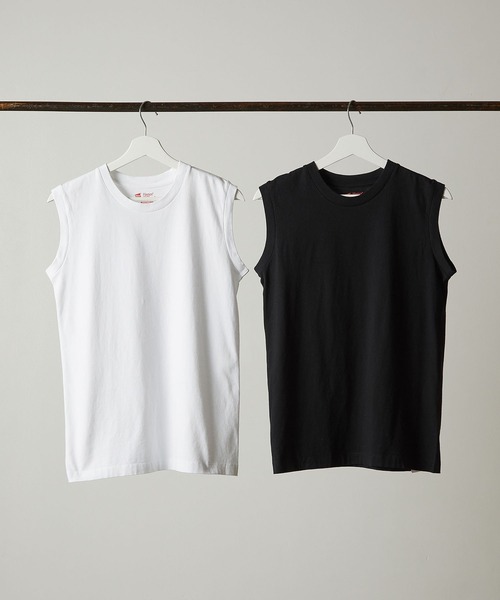 HANES(ヘインズ)の「【Hanes/ヘインズ】HW5327 2PスリーブレスTシャツ/2Pセット/レディース(Tシャツ/カットソー・レディース・マルチ/ピンク/ベージュ・L/M)」の1枚目の写真