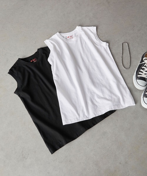 HANES(ヘインズ)の「【Hanes/ヘインズ】HW5327 2PスリーブレスTシャツ/2Pセット/レディース(Tシャツ/カットソー・レディース・マルチ/ピンク/ベージュ・L/M)」の14枚目の写真