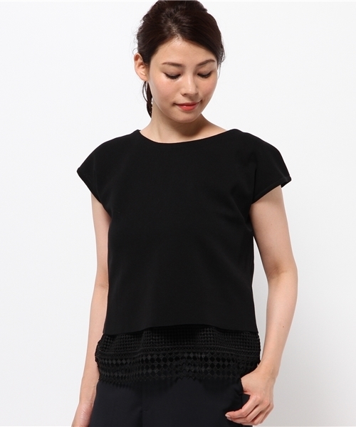LOUNGEDRESS(ラウンジドレス)の「布帛コンビニット(ニット/セーター・レディース・オフホワイト/ブラック・フリ-)」の8枚目の写真