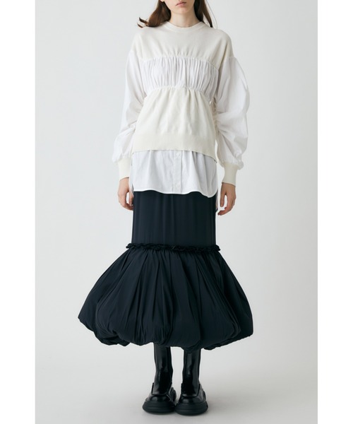 ENFOLD MODERN ニット× ギャザー シャツ プルオーバー トップス MODERN ニット×ギャザーシャツプルオーバー（ニット/セーター