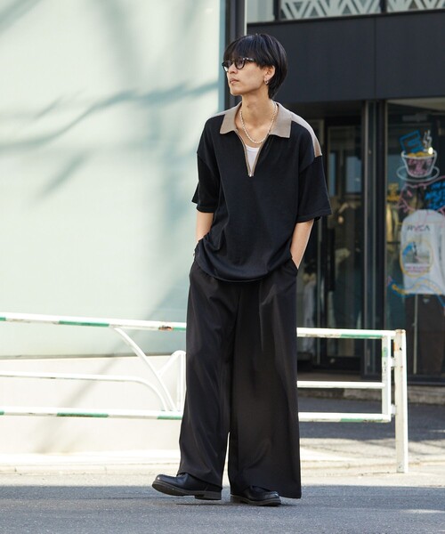 PUBLUX（パブリュクス）の「PUBLUX/パブリュクス ハーフジップルーズポロネック/ポロシャツ/ユニセックス(限定展開)（ポロシャツ・メンズ・ブラック/ベージュ/オレンジ・SMALL/MEDIUM/LARGE）」の9枚目の写真