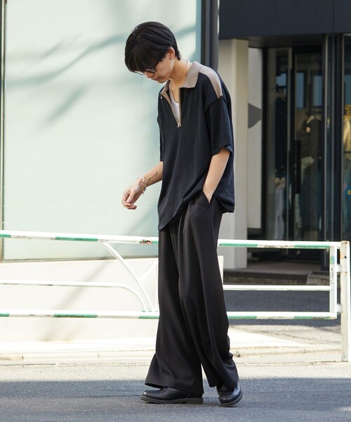 PUBLUX（パブリュクス）の「PUBLUX/パブリュクス ハーフジップルーズポロネック/ポロシャツ/ユニセックス(限定展開)（ポロシャツ・メンズ・ブラック/ベージュ/オレンジ・SMALL/MEDIUM/LARGE）」の10枚目の写真