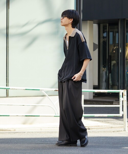 PUBLUX（パブリュクス）の「PUBLUX/パブリュクス ハーフジップルーズポロネック/ポロシャツ/ユニセックス(限定展開)（ポロシャツ・メンズ・ブラック/ベージュ/オレンジ・SMALL/MEDIUM/LARGE）」の11枚目の写真