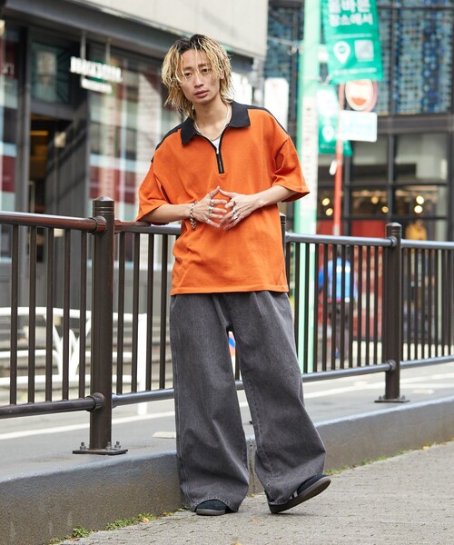 PUBLUX（パブリュクス）の「PUBLUX/パブリュクス ハーフジップルーズポロネック/ポロシャツ/ユニセックス(限定展開)（ポロシャツ・メンズ・ブラック/ベージュ/オレンジ・SMALL/MEDIUM/LARGE）」の14枚目の写真