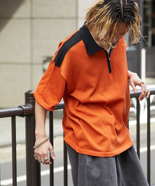 PUBLUX（パブリュクス）の「PUBLUX/パブリュクス ハーフジップルーズポロネック/ポロシャツ/ユニセックス(限定展開)（ポロシャツ・メンズ・ブラック/ベージュ/オレンジ・SMALL/MEDIUM/LARGE）」の20枚目の写真