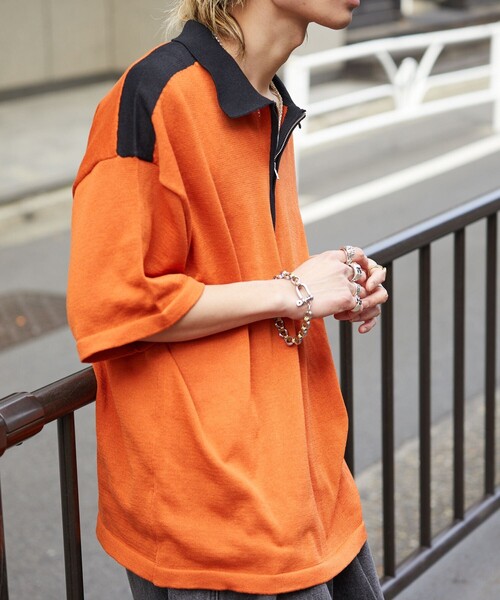 PUBLUX（パブリュクス）の「PUBLUX/パブリュクス ハーフジップルーズポロネック/ポロシャツ/ユニセックス(限定展開)（ポロシャツ・メンズ・ブラック/ベージュ/オレンジ・SMALL/MEDIUM/LARGE）」の21枚目の写真