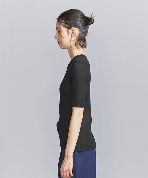 BEAUTY&YOUTH UNITED ARROWS（ビューティーアンドユースユナイテッドアローズ）の「ポリエステルテレコ コンパクト ショートスリーブトップス（Tシャツ/カットソー・レディース・ライム/オフホワイト/ブラック/ダークブラウン・FREE）」の17枚目の写真