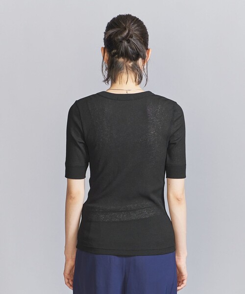 BEAUTY&YOUTH UNITED ARROWS（ビューティーアンドユースユナイテッドアローズ）の「ポリエステルテレコ コンパクト ショートスリーブトップス（Tシャツ/カットソー・レディース・ライム/オフホワイト/ブラック/ダークブラウン・FREE）」の18枚目の写真