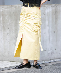 KBF | シャーリングスリットワークスカート(スカート)