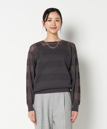 SHEER BORDER CREW NECK