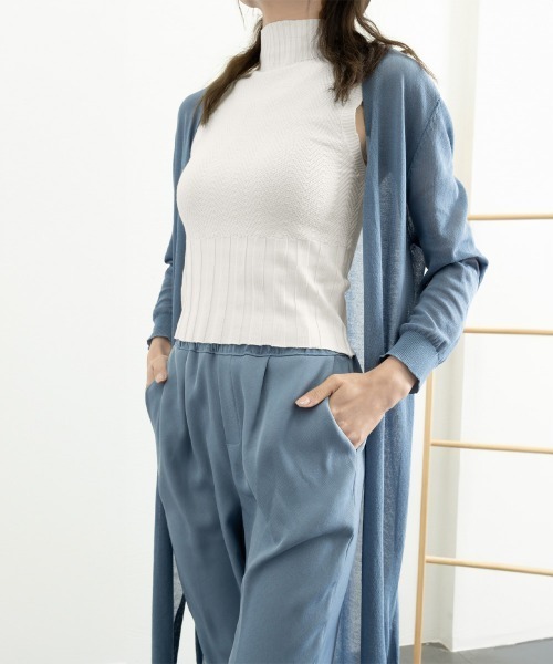 Miniministore(ミニミニストア)の「ノースリーブニット トップス ハイネック(ニット/セーター・レディース・ピンク/ダークグレー/ライトベージュ/ブラック/ワインレッド/ホワイト・FREE)」の19枚目の写真