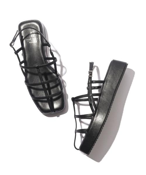 ROPE' PICNIC(ロペピクニック)の「スキニーストラッププラットフォームサンダル(サンダル・レディース・ゴールド/キナリ/ブラック・24.5cm/23.5cm/23.0cm/24.0cm)」の4枚目の写真