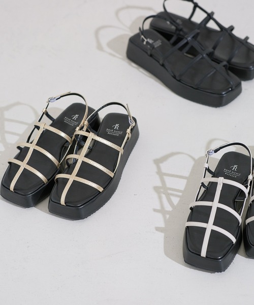 ROPE' PICNIC(ロペピクニック)の「スキニーストラッププラットフォームサンダル(サンダル・レディース・ゴールド/キナリ/ブラック・24.5cm/23.5cm/23.0cm/24.0cm)」の17枚目の写真