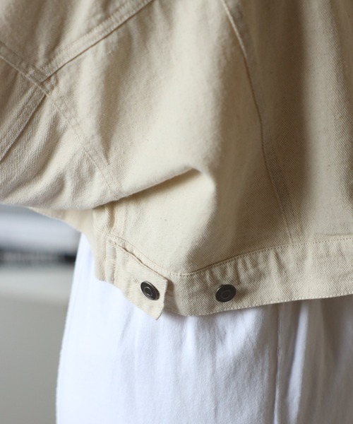 Fizz(フィズ)の「【Fizz/フィズ】 10oz ショート丈トラッカージャケット(デニムジャケット・レディース・アイボリー/ネイビー・FREE)」の15枚目の写真