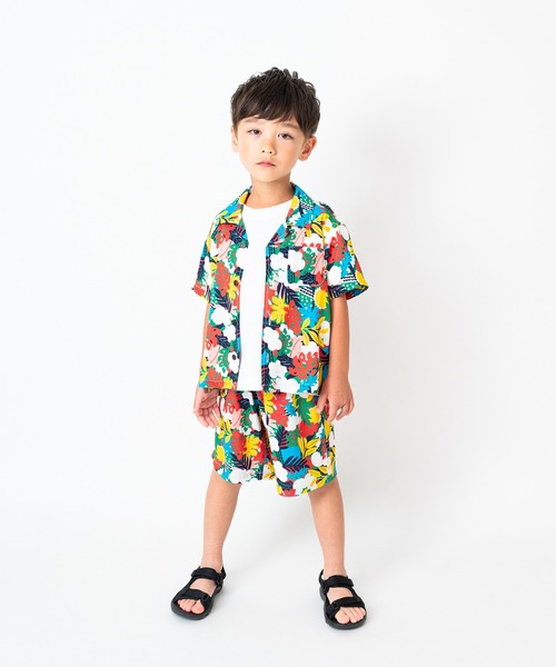 Moujonjon（ムージョンジョン）の「ボタニカル柄レーヨン5分丈ハーフパンツ（その他パンツ・キッズ・ブルー/ピンク・90/100/110/120/130/140）」の11枚目の写真