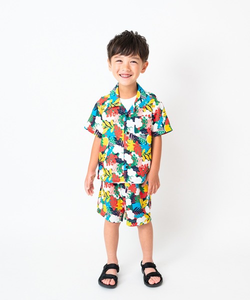 Moujonjon（ムージョンジョン）の「ボタニカル柄レーヨン5分丈ハーフパンツ（その他パンツ・キッズ・ブルー/ピンク・90/100/110/120/130/140）」の16枚目の写真