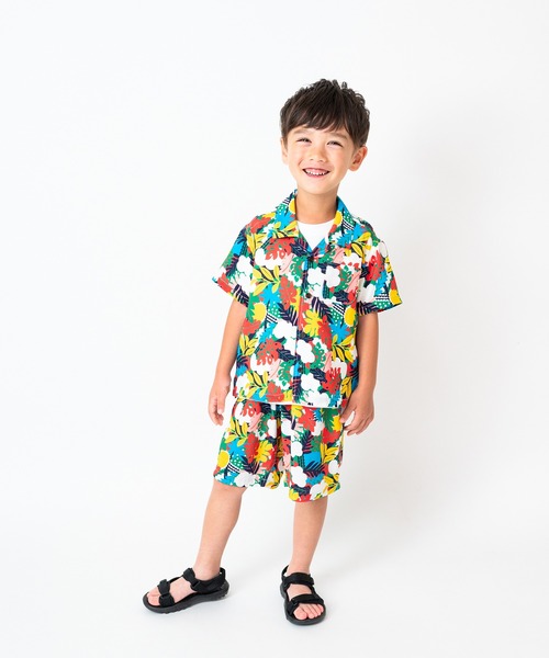 Moujonjon（ムージョンジョン）の「ボタニカル柄レーヨン5分丈ハーフパンツ（その他パンツ・キッズ・ブルー/ピンク・90/100/110/120/130/140）」の17枚目の写真