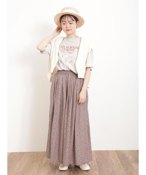 Samansa Mos2(サマンサ モスモス)の「転写プリントTシャツ(Tシャツ/カットソー・レディース・オフホワイト/グレー/ネイビー/ベージュ・F)」の9枚目の写真