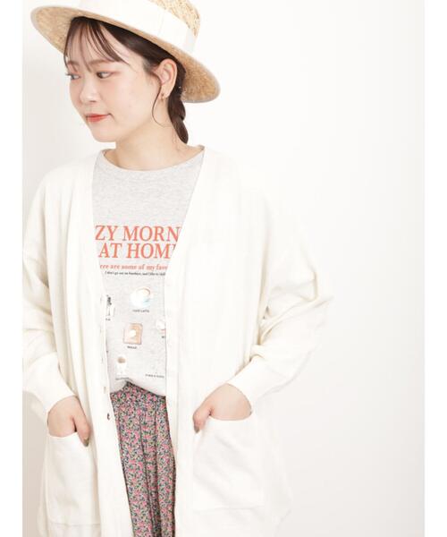 Samansa Mos2(サマンサ モスモス)の「転写プリントTシャツ(Tシャツ/カットソー・レディース・オフホワイト/グレー/ネイビー/ベージュ・F)」の11枚目の写真