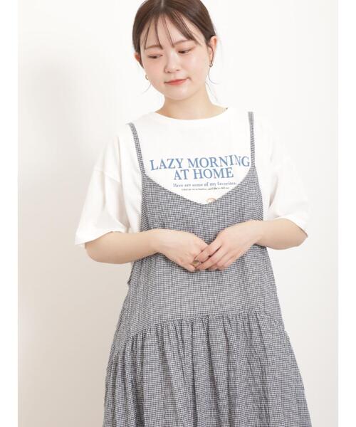 Samansa Mos2(サマンサ モスモス)の「転写プリントTシャツ(Tシャツ/カットソー・レディース・オフホワイト/グレー/ネイビー/ベージュ・F)」の16枚目の写真