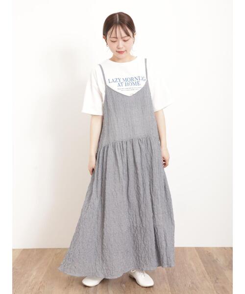 Samansa Mos2(サマンサ モスモス)の「転写プリントTシャツ(Tシャツ/カットソー・レディース・オフホワイト/グレー/ネイビー/ベージュ・F)」の18枚目の写真