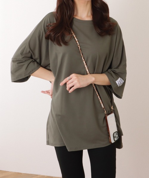 Lace Ladies(レースレディース)の「ネームタグ付き ビッグサイズ クルーネック 半袖 Tシャツ(Tシャツ/カットソー・レディース・グリーン/ブラック/グレー・FREE)」の2枚目の写真