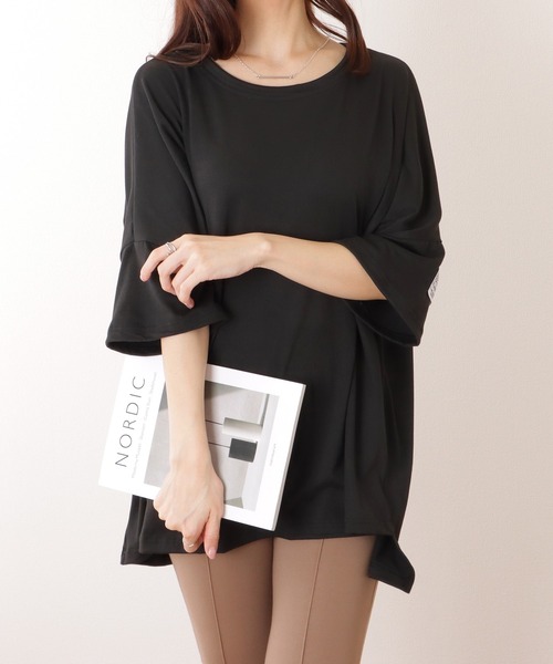 Lace Ladies(レースレディース)の「ネームタグ付き ビッグサイズ クルーネック 半袖 Tシャツ(Tシャツ/カットソー・レディース・グリーン/ブラック/グレー・FREE)」の7枚目の写真