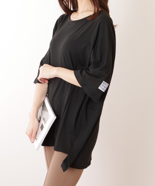Lace Ladies(レースレディース)の「ネームタグ付き ビッグサイズ クルーネック 半袖 Tシャツ(Tシャツ/カットソー・レディース・グリーン/ブラック/グレー・FREE)」の8枚目の写真