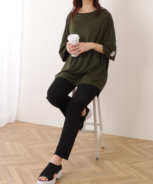 Lace Ladies(レースレディース)の「ネームタグ付き ビッグサイズ クルーネック 半袖 Tシャツ(Tシャツ/カットソー・レディース・グリーン/ブラック/グレー・FREE)」の13枚目の写真