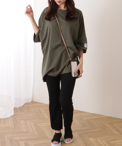 Lace Ladies(レースレディース)の「ネームタグ付き ビッグサイズ クルーネック 半袖 Tシャツ(Tシャツ/カットソー・レディース・グリーン/ブラック/グレー・FREE)」の17枚目の写真
