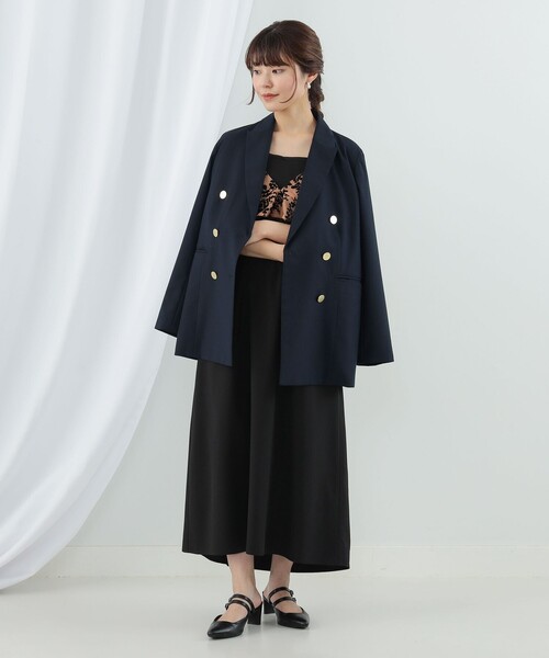 Ray BEAMS（レイビームス）の「Ray BEAMS / オパール キャミ レイヤー ワンピース（ワンピース・レディース・サックスブルー/ブラック・1/0）」の4枚目の写真