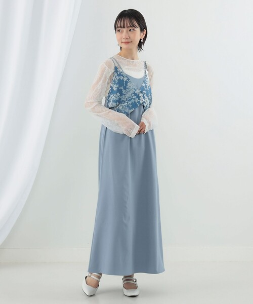 Ray BEAMS（レイビームス）の「Ray BEAMS / オパール キャミ レイヤー ワンピース（ワンピース・レディース・サックスブルー/ブラック・1/0）」の11枚目の写真