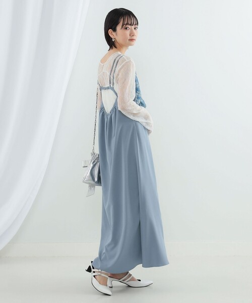 Ray BEAMS（レイビームス）の「Ray BEAMS / オパール キャミ レイヤー ワンピース（ワンピース・レディース・サックスブルー/ブラック・1/0）」の13枚目の写真
