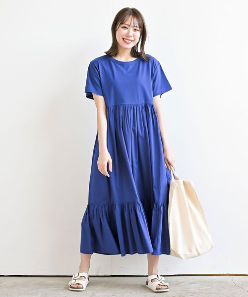 rps（アールピーエス）の「カット×布帛切替ティアードワンピース（ワンピース・レディース・ブラック/チャコールグレー/ブルー・フリー）」の19枚目の写真