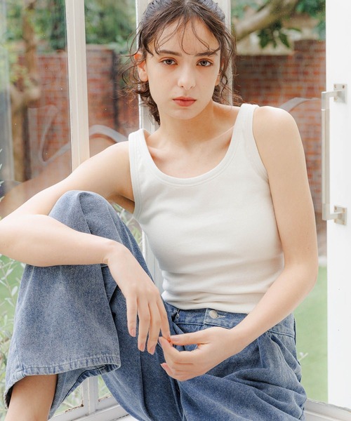 LAKOLE（ラコレ）の「カップツキベーシックタンク / 112099（タンクトップ・レディース・その他9/オフホワイト/ブラック/ライトグリーン・SMALL/MEDIUM/LARGE）」の2枚目の写真