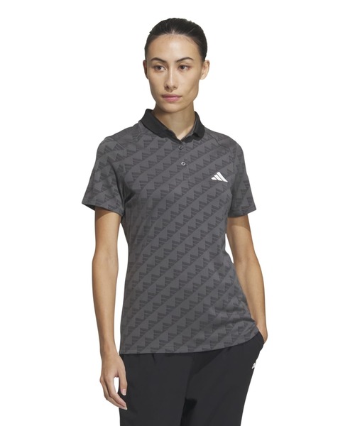 adidas（アディダス）の「アディダス adidas HEAT.RDY BOSジャガードポロ（ポロシャツ・レディース・ダークグレー/レッド・M/L/XL）」の2枚目の写真