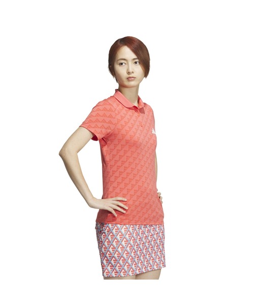 adidas（アディダス）の「アディダス adidas HEAT.RDY BOSジャガードポロ（ポロシャツ・レディース・ダークグレー/レッド・M/L/XL）」の4枚目の写真