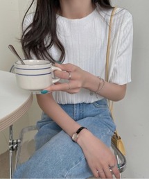 sorule（ソルレ）の「ベーシックリブサマーニットトップス（ニット/セーター）」