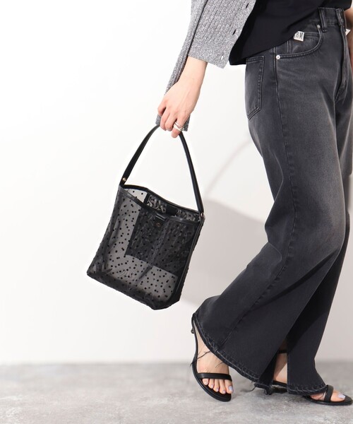 NOLLEY’S（ノーリーズ）の「ドットチュールバケツバッグ（トートバッグ・レディース・ベージュ系その他3/ブラック系その他3・FREE）」の19枚目の写真