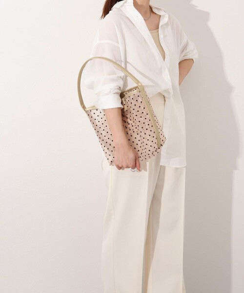 NOLLEY’S（ノーリーズ）の「ドットチュールバケツバッグ（トートバッグ・レディース・ベージュ系その他3/ブラック系その他3・FREE）」の9枚目の写真