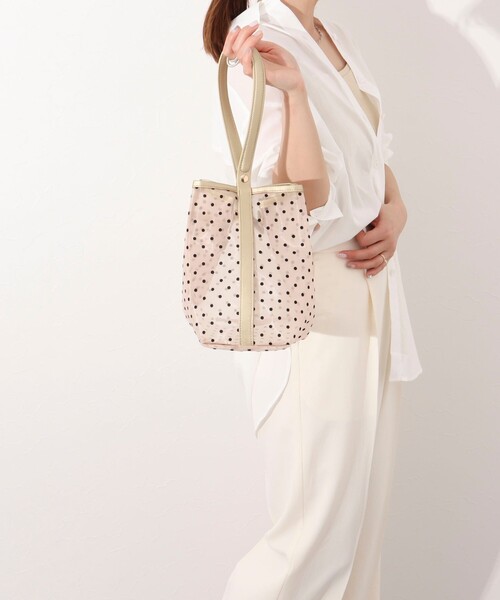 NOLLEY’S（ノーリーズ）の「ドットチュールバケツバッグ（トートバッグ・レディース・ベージュ系その他3/ブラック系その他3・FREE）」の10枚目の写真