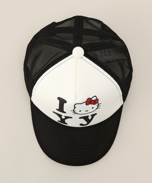 Open Yy x ハローキティ コラボ キャップ Open Yy x Hello Kitty Trucker Cap Black キティー コラボ