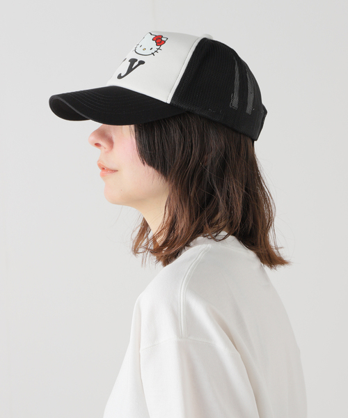 openyy オープンワイワイキャップ　キティーちゃんキャップ　メッシュキャップ Open Yy x Hello Kitty Trucker Cap Black キティー コラボ