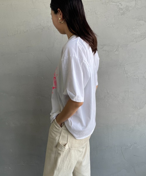 FUNG（ファング）の「[FUNG/ファング] HULA GIRLS カットオフプリントTシャツ（Tシャツ/カットソー・レディース・ホワイト/ピンク・M）」の11枚目の写真