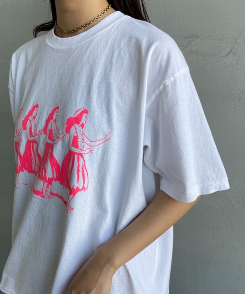 FUNG（ファング）の「[FUNG/ファング] HULA GIRLS カットオフプリントTシャツ（Tシャツ/カットソー・レディース・ホワイト/ピンク・M）」の13枚目の写真