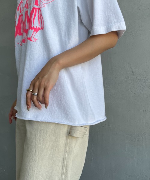 FUNG（ファング）の「[FUNG/ファング] HULA GIRLS カットオフプリントTシャツ（Tシャツ/カットソー・レディース・ホワイト/ピンク・M）」の14枚目の写真