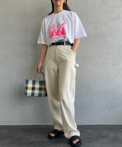 FUNG（ファング）の「[FUNG/ファング] HULA GIRLS カットオフプリントTシャツ（Tシャツ/カットソー・レディース・ホワイト/ピンク・M）」の8枚目の写真