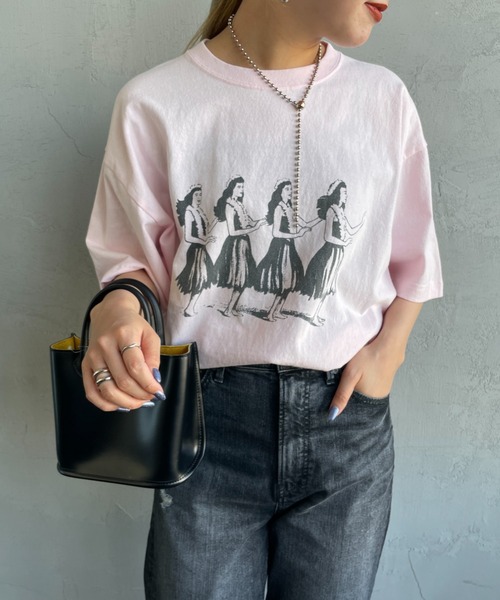 FUNG（ファング）の「[FUNG/ファング] HULA GIRLS カットオフプリントTシャツ（Tシャツ/カットソー・レディース・ホワイト/ピンク・M）」の16枚目の写真