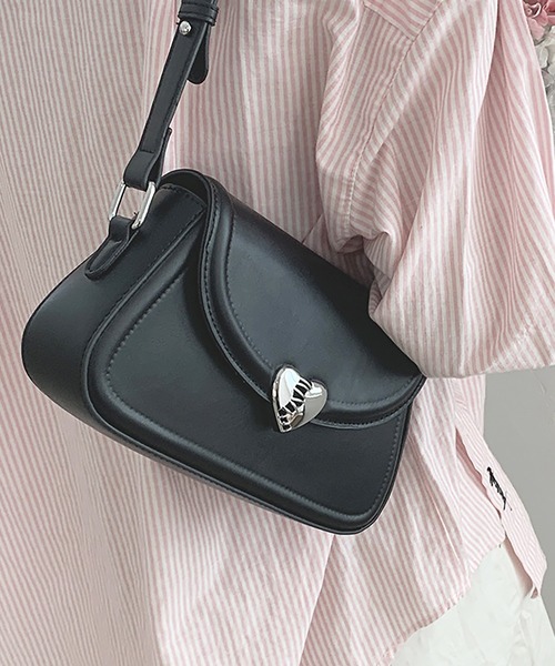 LAFFMO（ラフモ）の「メタルハートミニショルダーバッグ（ショルダーバッグ・レディース・ホワイト/ピンク/シルバー/ブラック・F）」の10枚目の写真